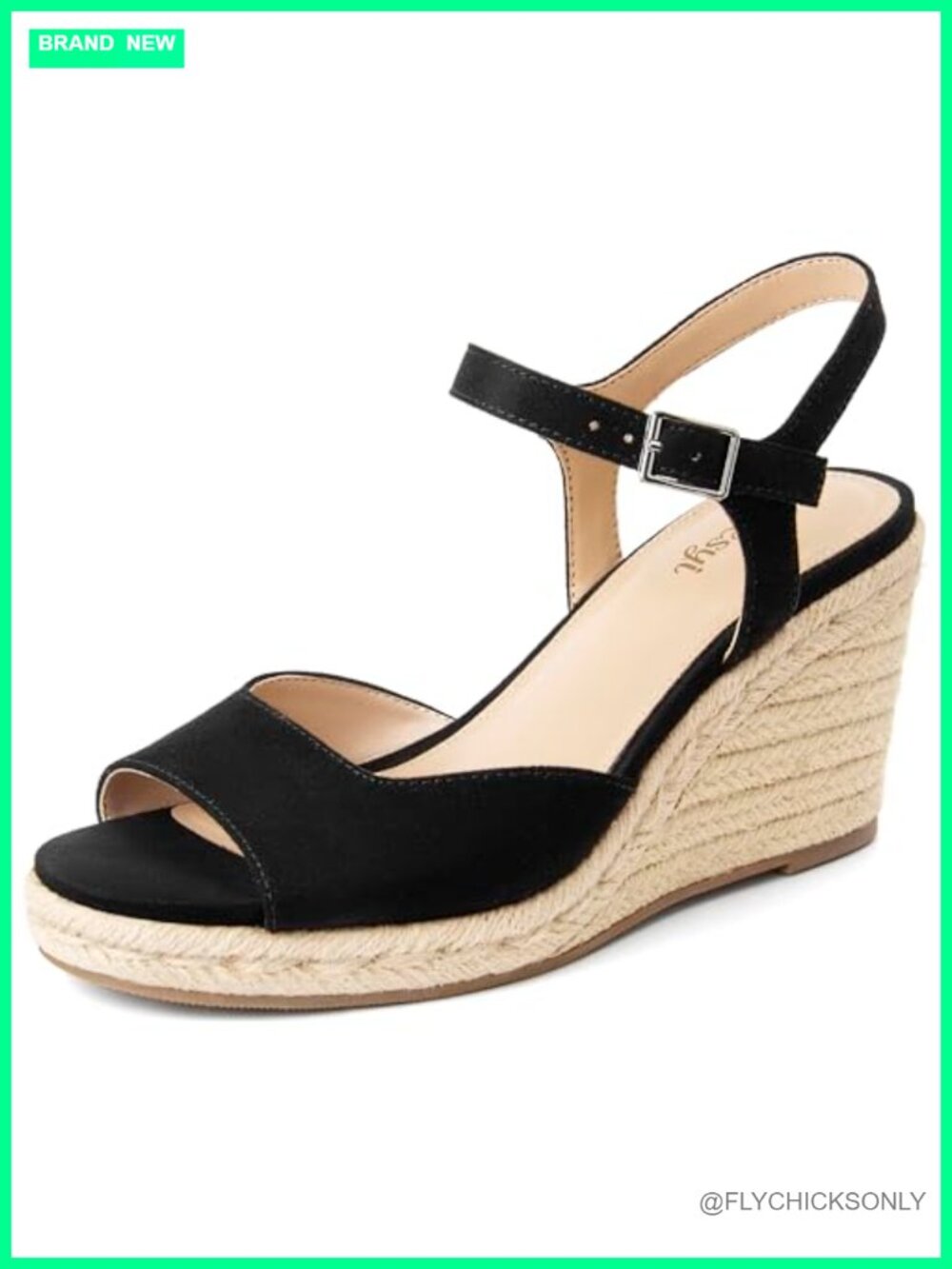 Wedge Platform Sandals Braided Espadrilles Ankle Strap Open Toe Buckle